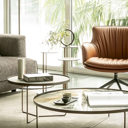 Poltroncina in pelle Rhonda Lounge di Cattelan Italia