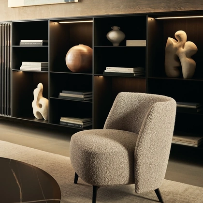 Poltroncina in tessuto Sunday di Poliform