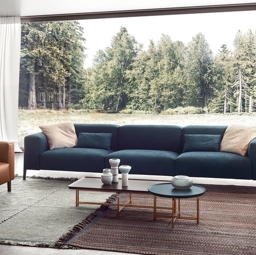 Divano lineare All-In in tessuto di Pianca