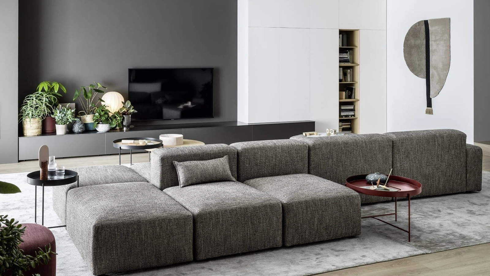 Divano bifacciale con penisole Avenue in tessuto di Novamobili