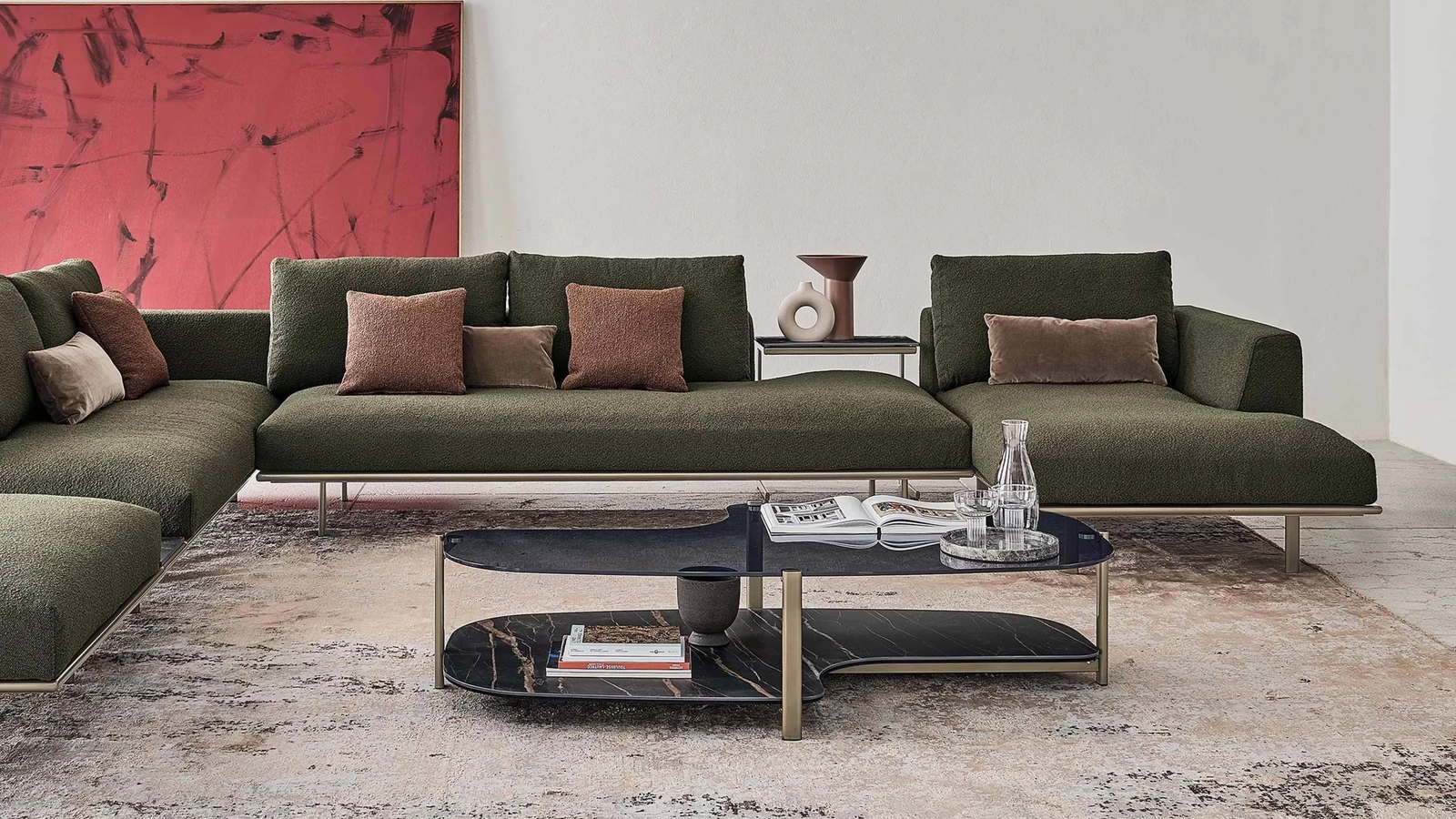 Divano angolare con penisola Dakota di Bontempi