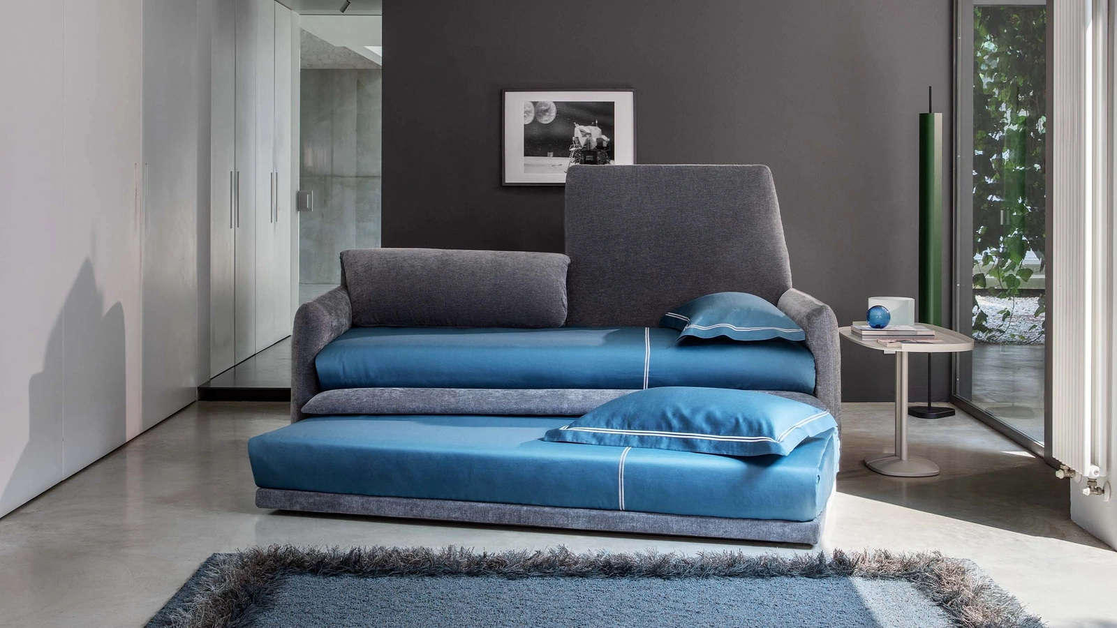 Divano Letto Diletto in tessuto imbottito di Flou