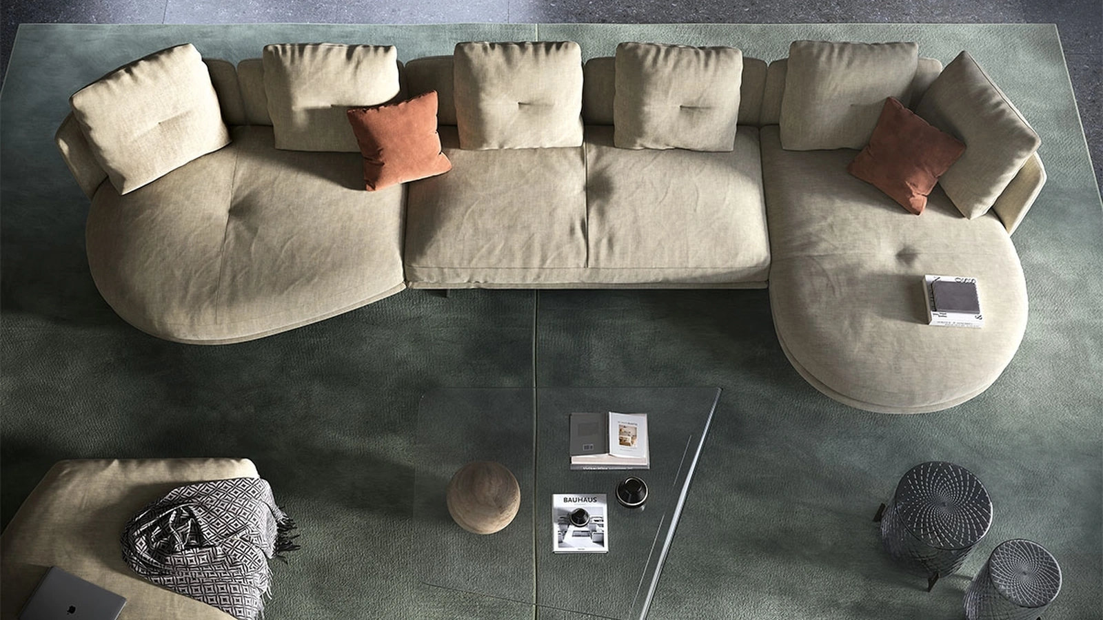 Divano con penisola Douglas di Cattelan Italia