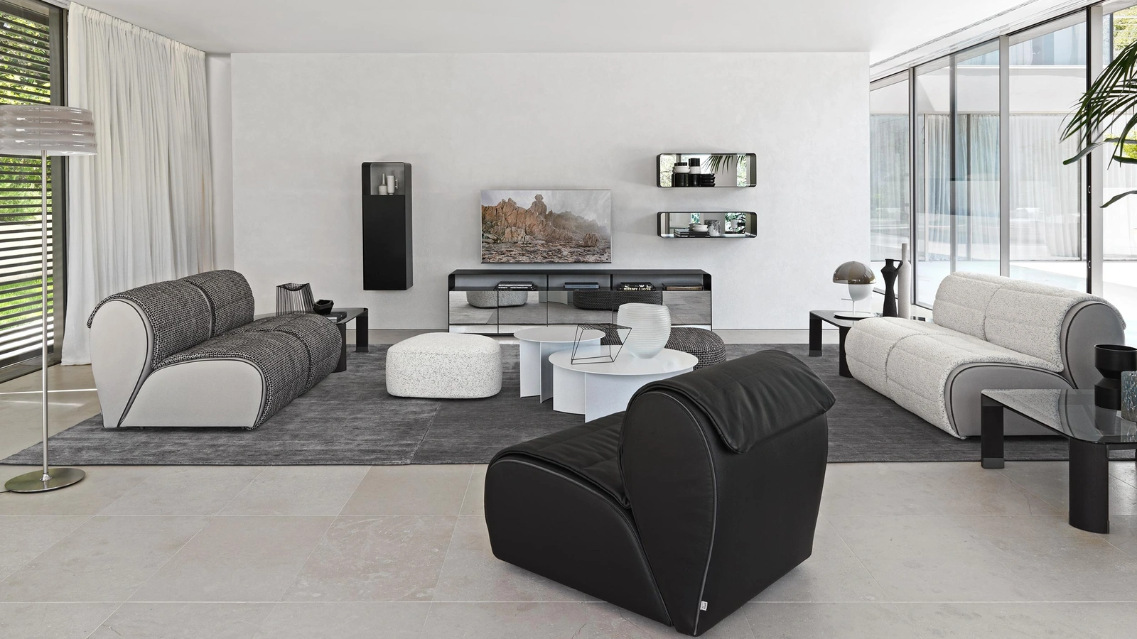 Divano in tessuto Flora di Flou