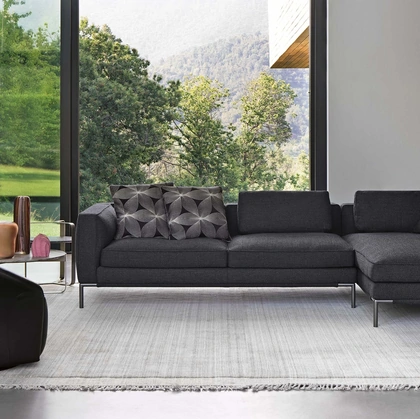 Divano in tessuto con penisola Icon di Flou