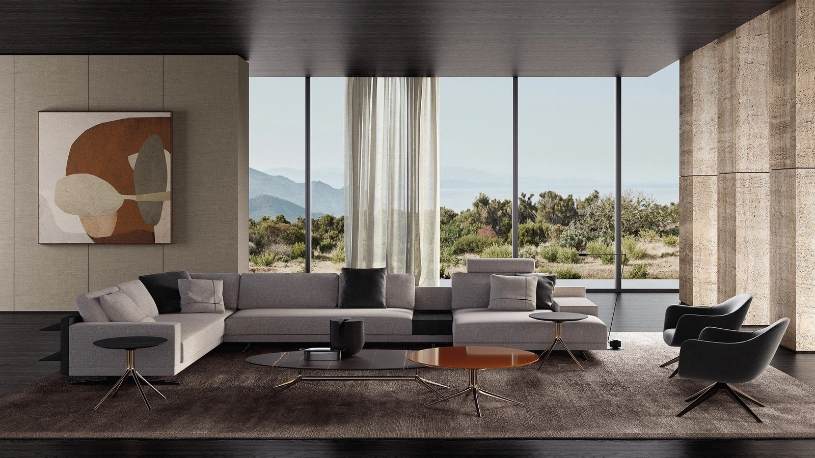 Divano angolare Mondrian di Poliform