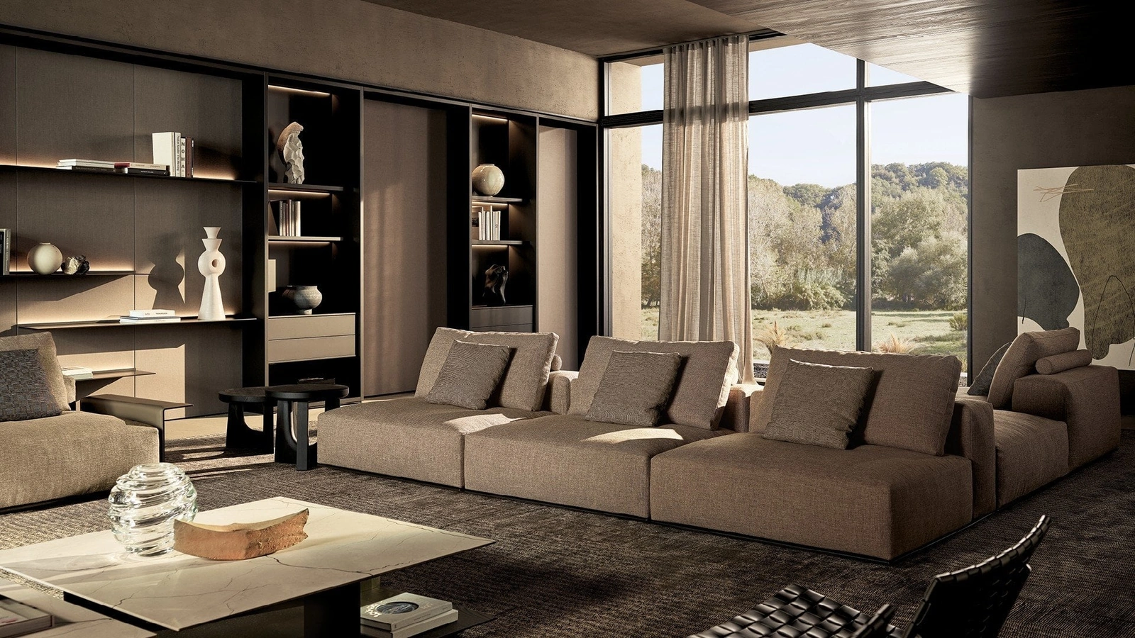 Divano in tessuto Westside Soft di Poliform