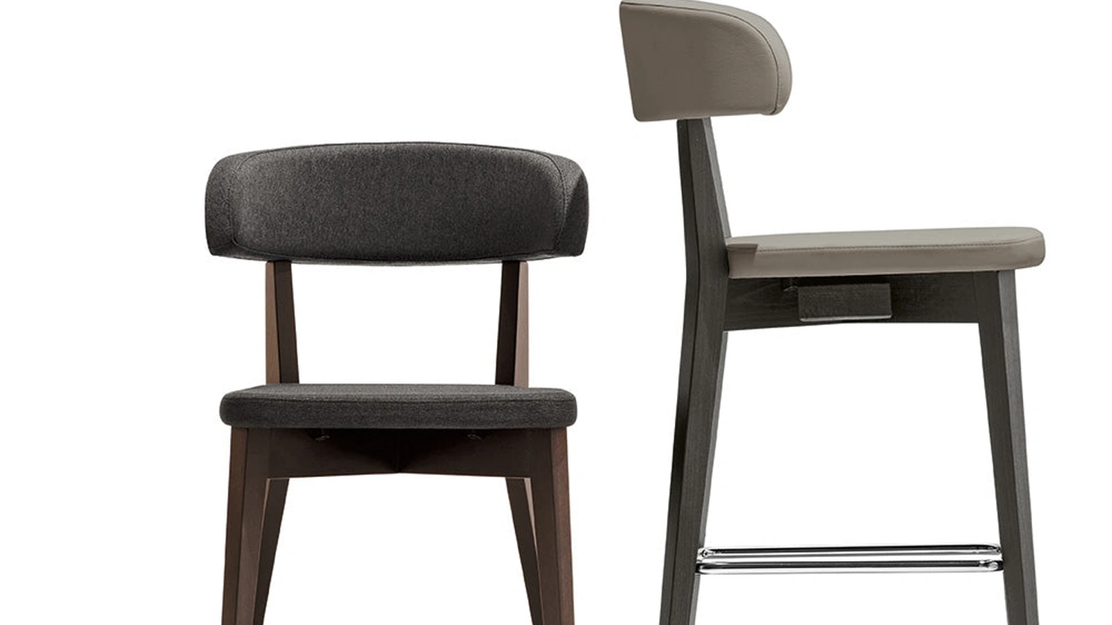 Sgabello Siren in ecopelle e legno di Connubia