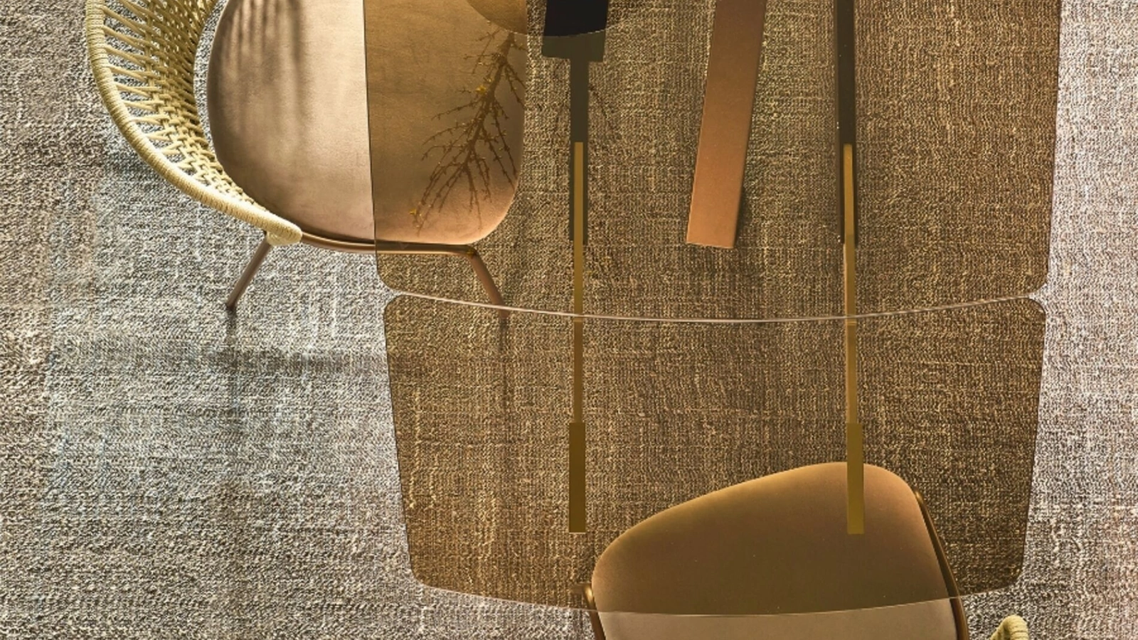 Sedia Soffio in cordino di poliestere e seduta imbottita di Riflessi