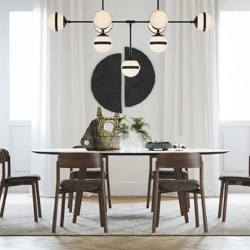 Sedia Ellen in legno e tessuto di Novamobili