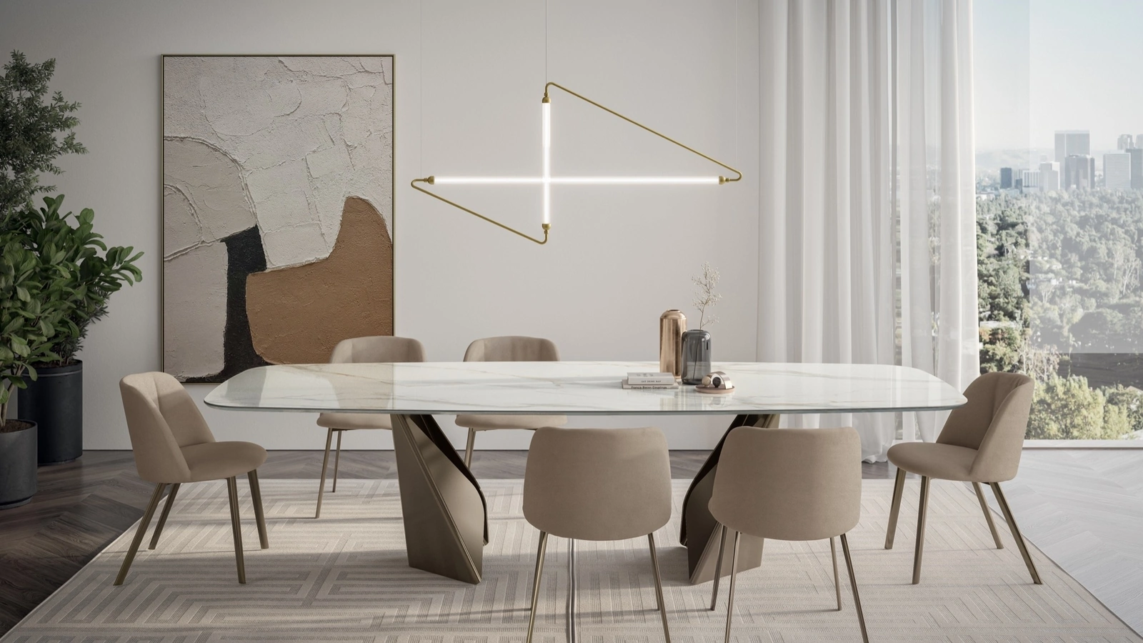 Tavolo in SuperMarmo Kaleido di Bontempi