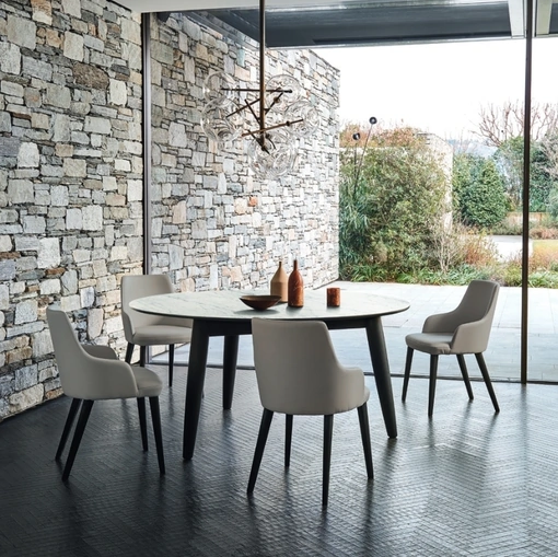 Tavolo rotondo Convivio in Ceramica Statuarietto di Sangiacomo