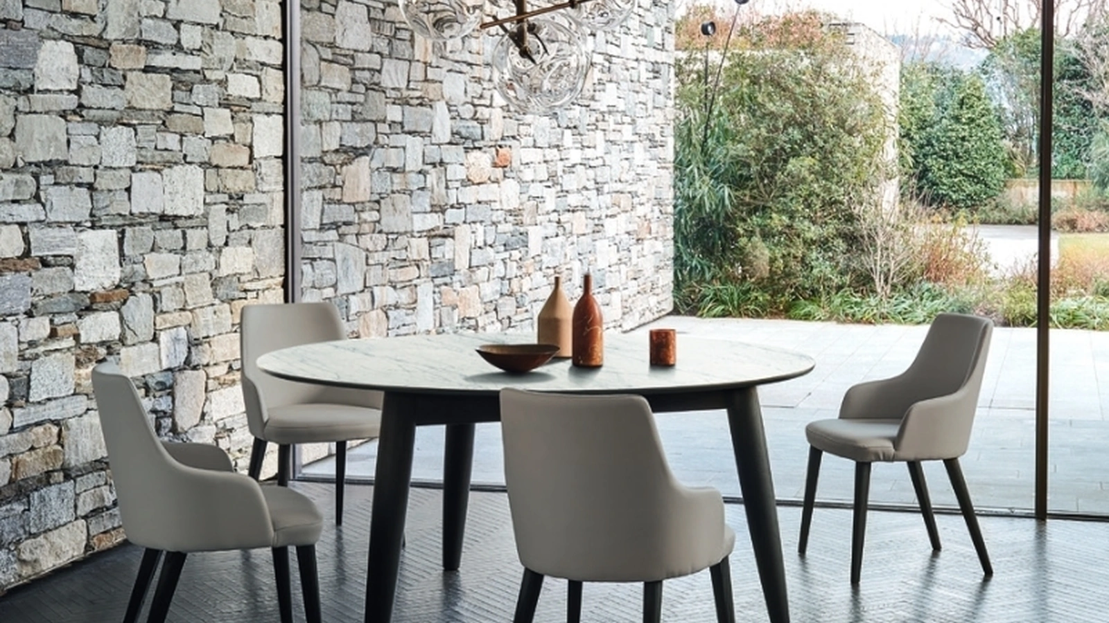 Tavolo rotondo Convivio in Ceramica Statuarietto di Sangiacomo