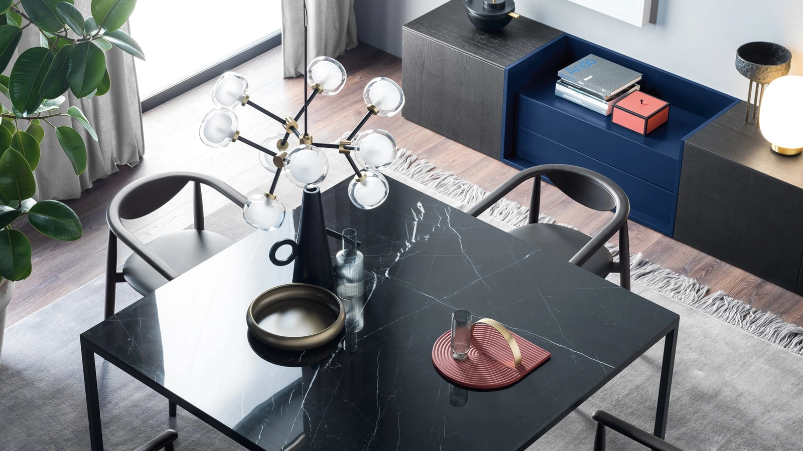 Tavolo quadrato Filo in Light Stone di Novamobili