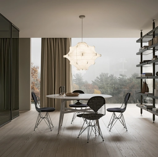 Tavolo rotondo Francis con top in marmo di Rimadesio