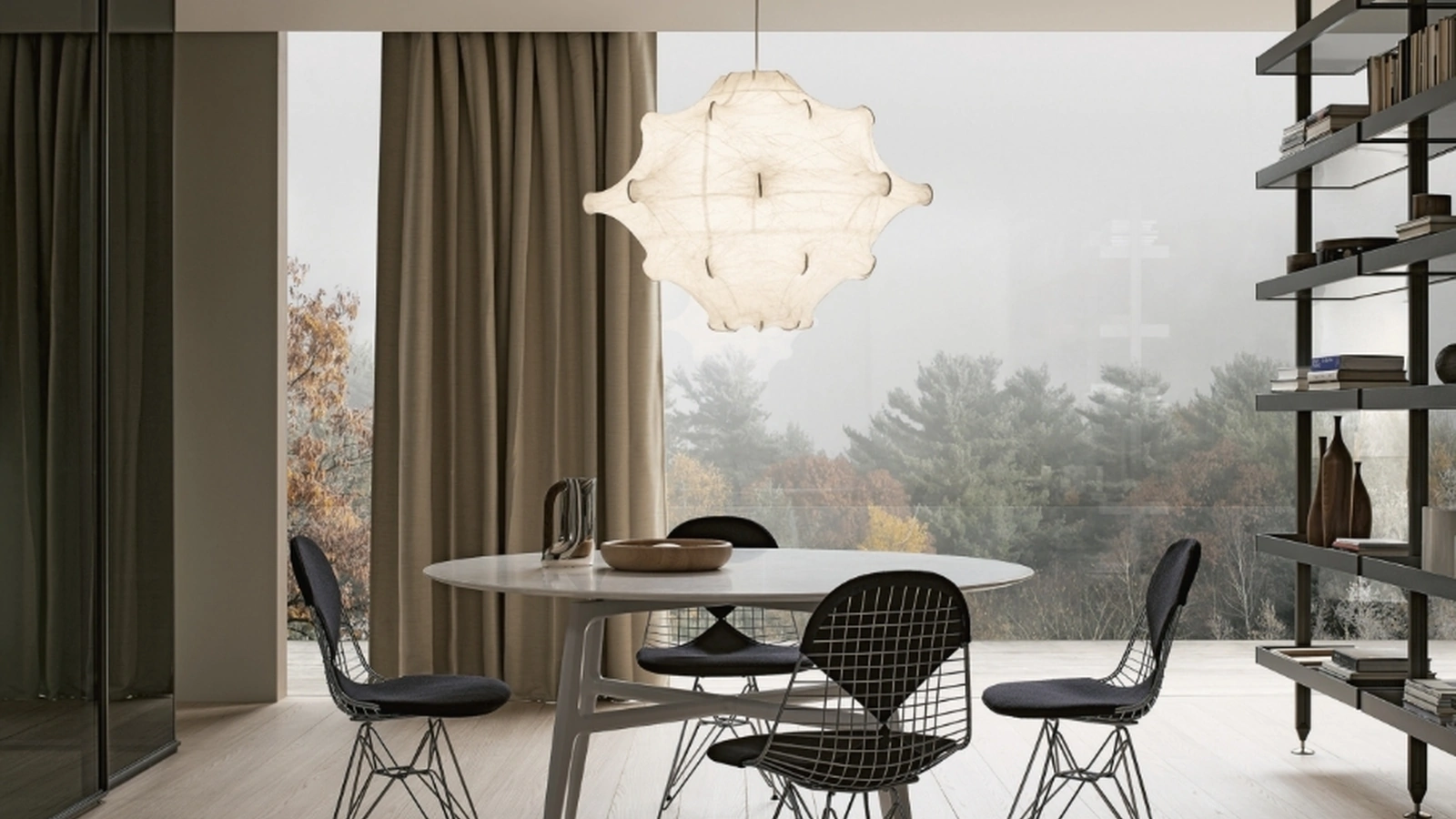 Tavolo rotondo Francis con top in marmo di Rimadesio