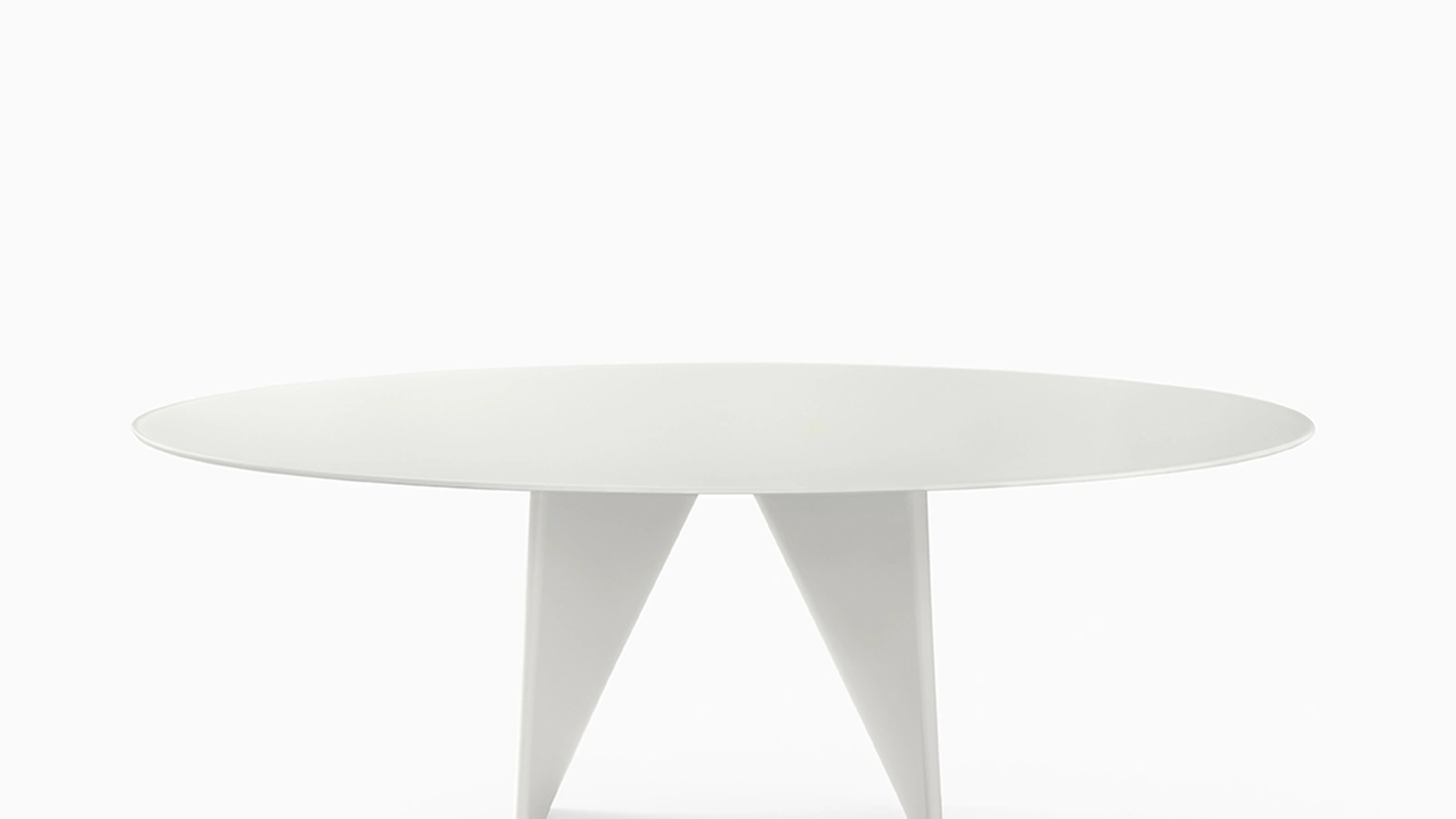 Tavolo Lambda in vetro laccato bianco di Rimadesio