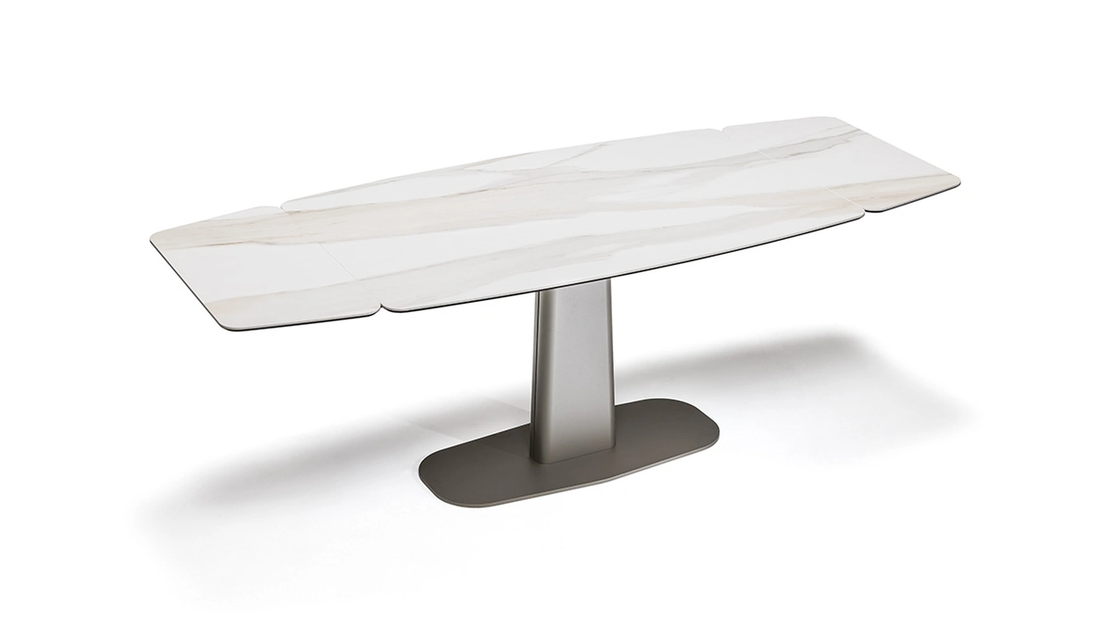 Tavolo allungabile con base in metallo e piano in ceramica Linus Keramik Drive di Cattelan Italia