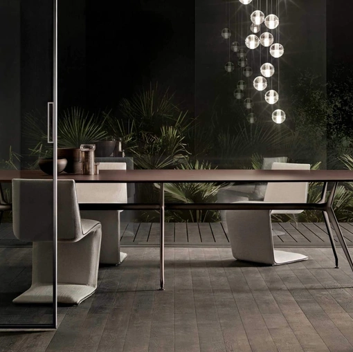 Tavolo Manta con top in Rovere di Rimadesio