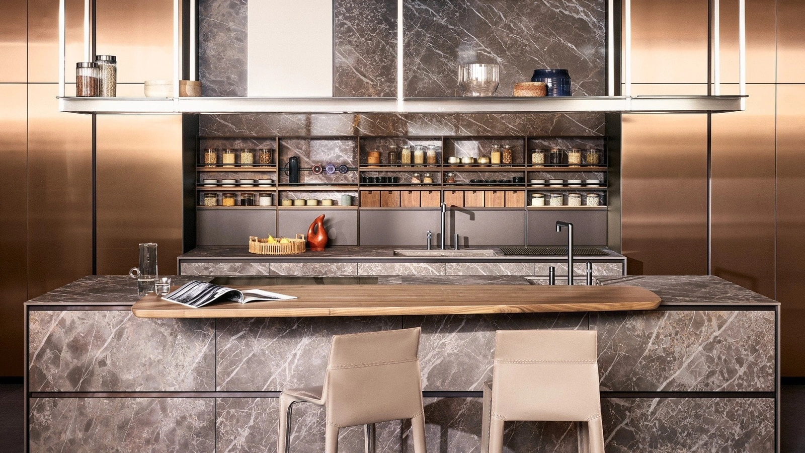 Cucina Design con isola Alea Pro di Poliform