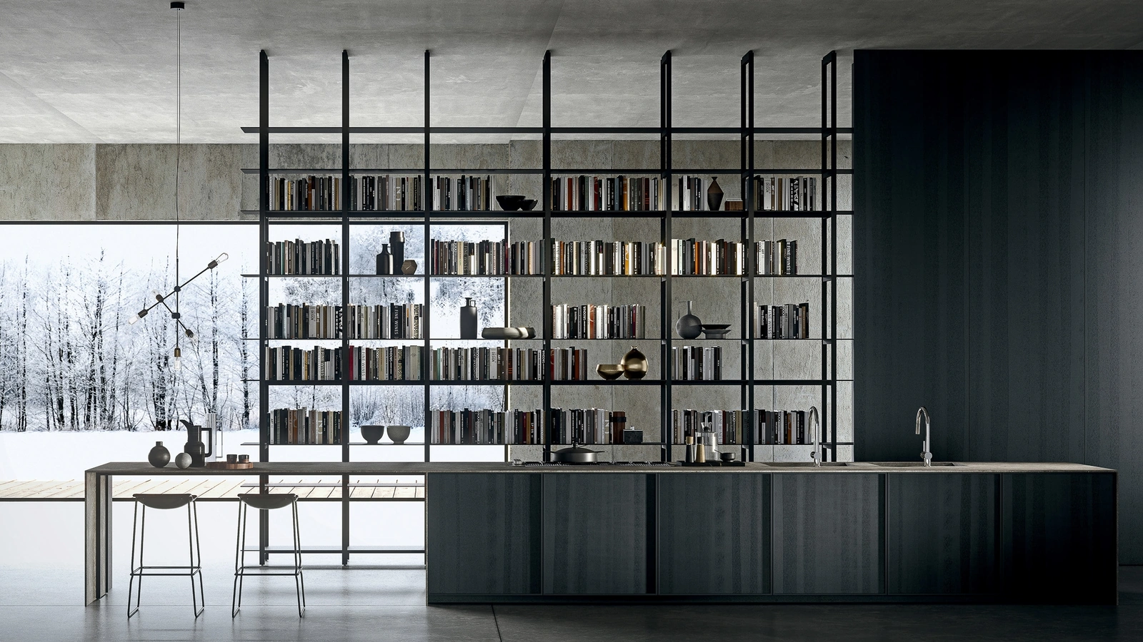 Cucina Design con isola  Frame Taylor Made di Modulnova