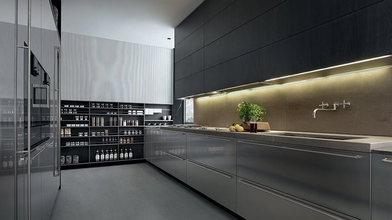 Cucina Design lineare My Planet in Acciaio di Poliform
