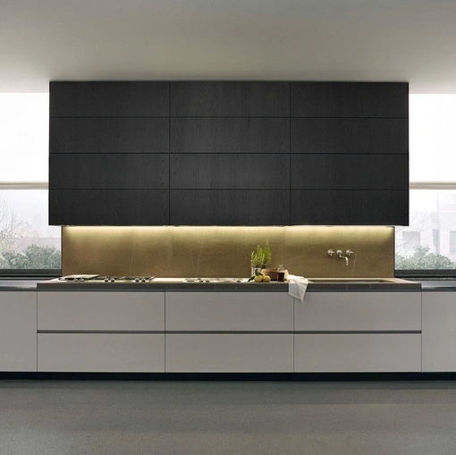 Cucina Design lineare My Planet in laccato e legno di Poliform