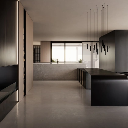 Cucina Design con penisola Skill Gres di Modulnova