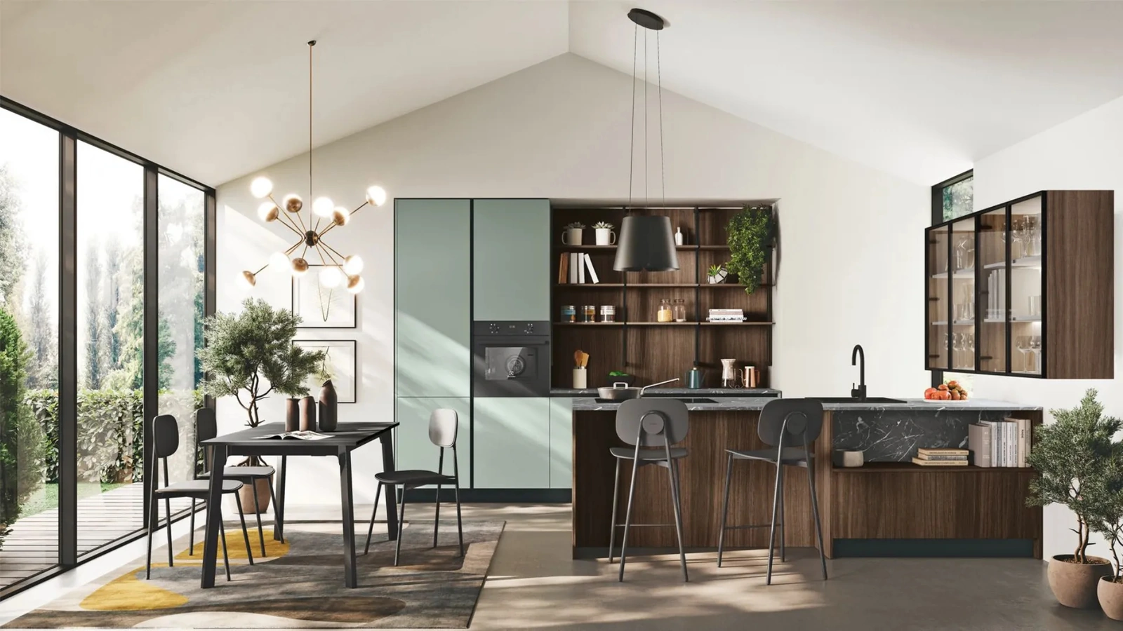 Cucina Moderna con penisola Art-Kaya 04 di Stosa