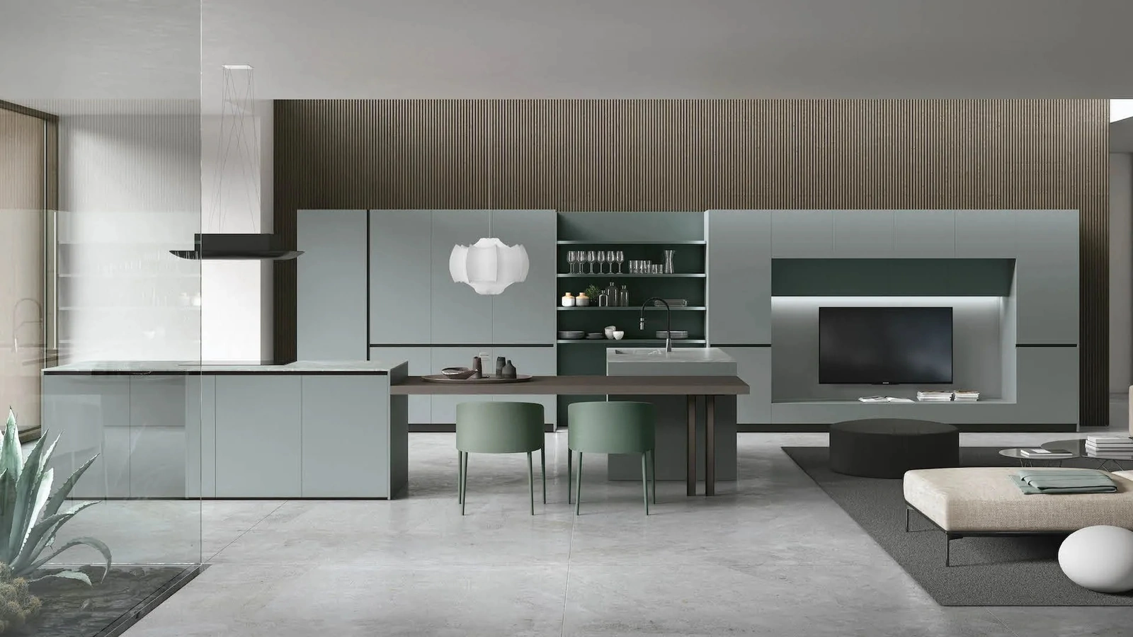 Cucina Moderna con isola Color Trend 02 di Stosa