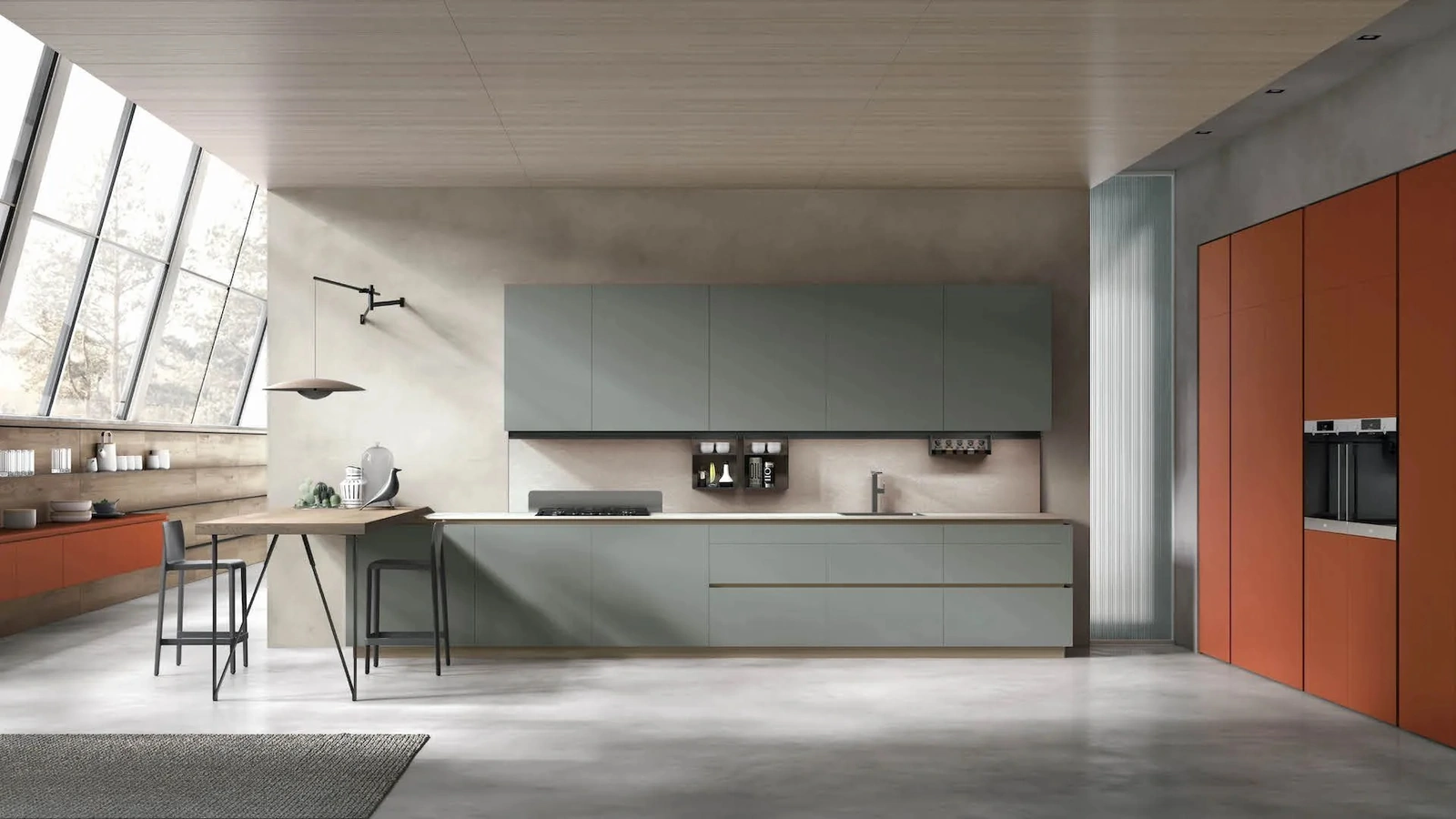 Cucina Moderna angolare Color Trend 04 di Stosa
