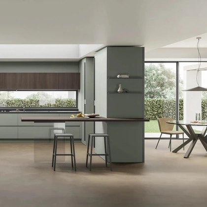 Cucina Moderna con penisola Color Trend 04 di Stosa