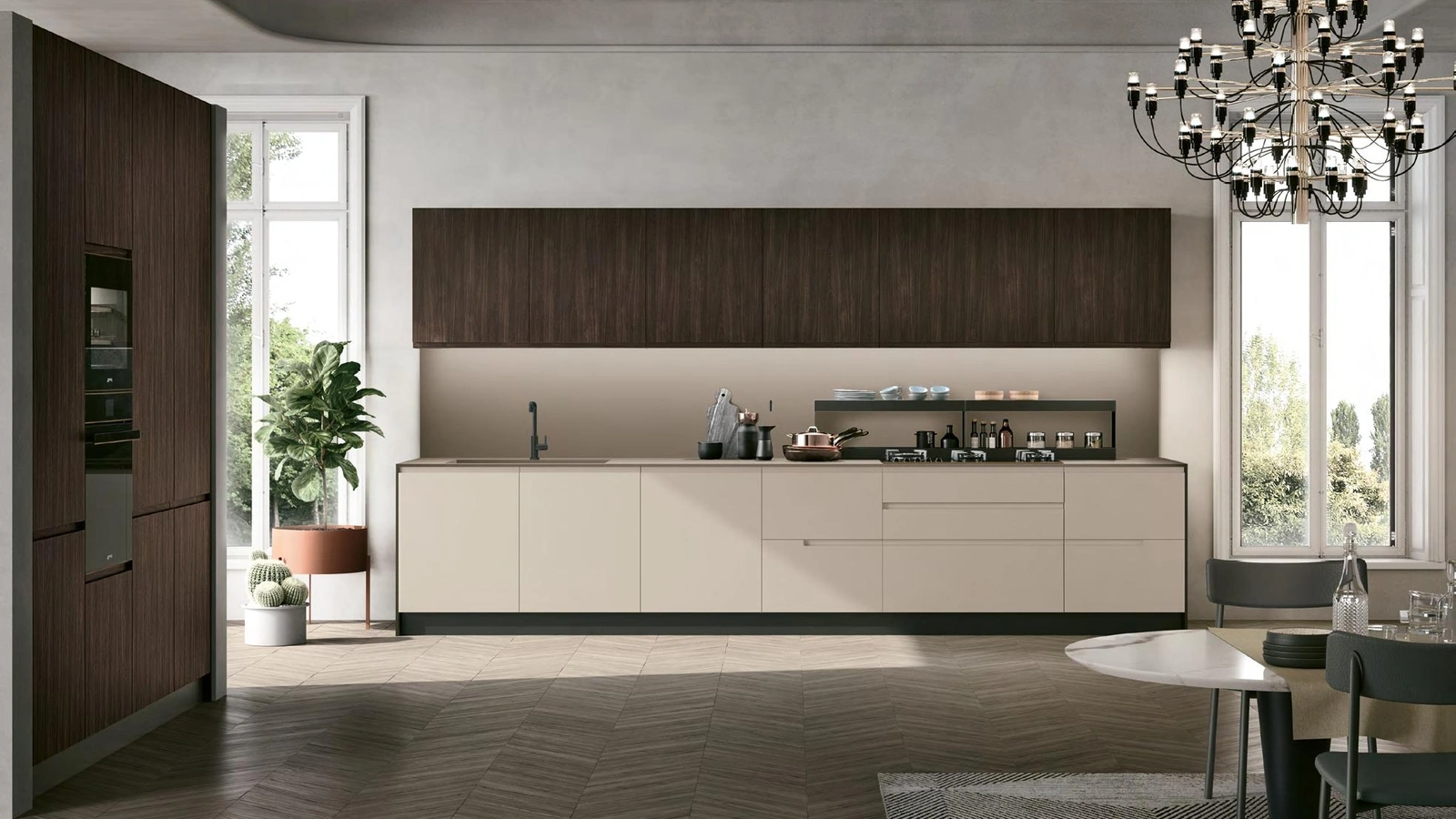 Cucina Moderna Karma Modern 02 in Pet e Rovere Corteccia di Stosa