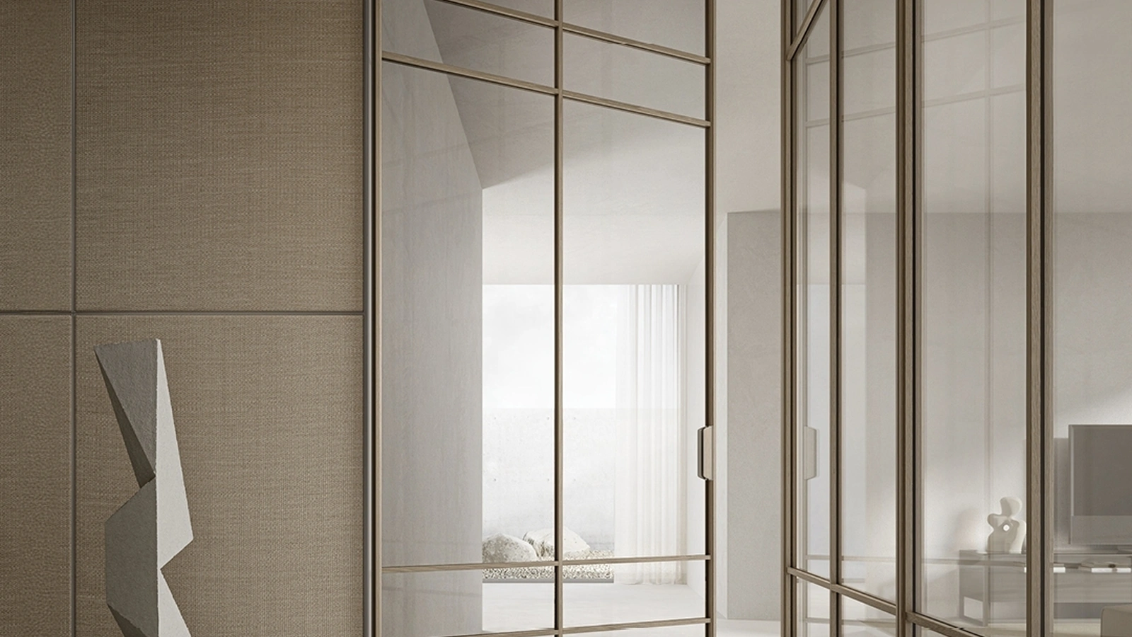 Porta per interni Air Rovere e Vetro di Rimadesio