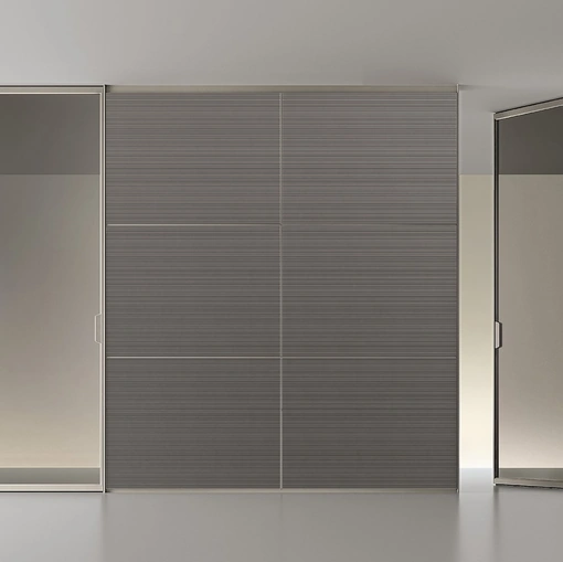 Porta per interni Air Pure Platino e Vetro di Rimadesio
