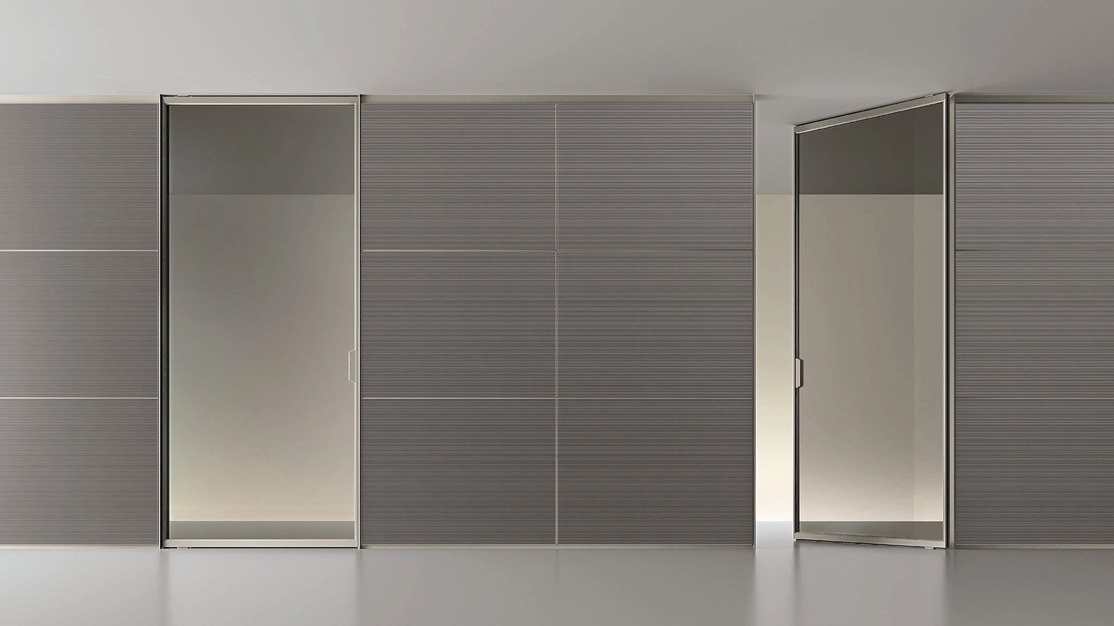 Porta per interni Air Pure Platino e Vetro di Rimadesio