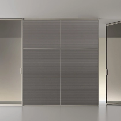 Porta per interni Air Pure Platino e Vetro di Rimadesio