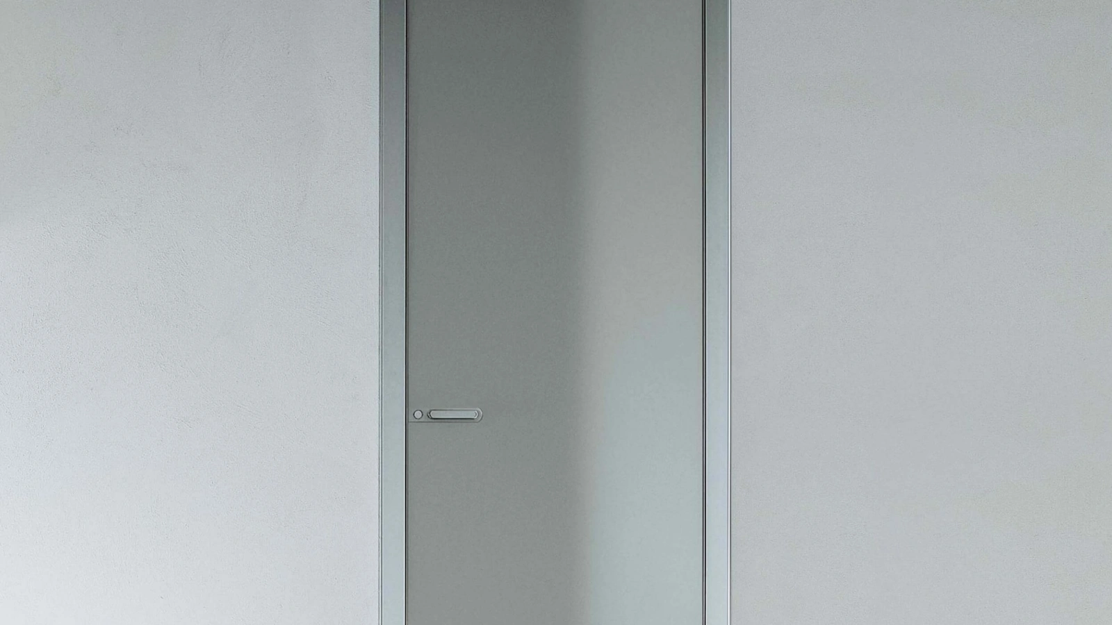 Porta per interni Link+ in vetro grigio cenere con telaio in alluminio di Rimadesio