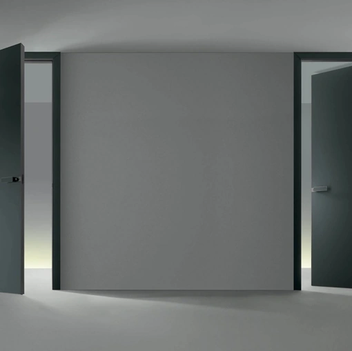Porta battente per interni Luxor in laccato Ardesia opaco di Rimadesio