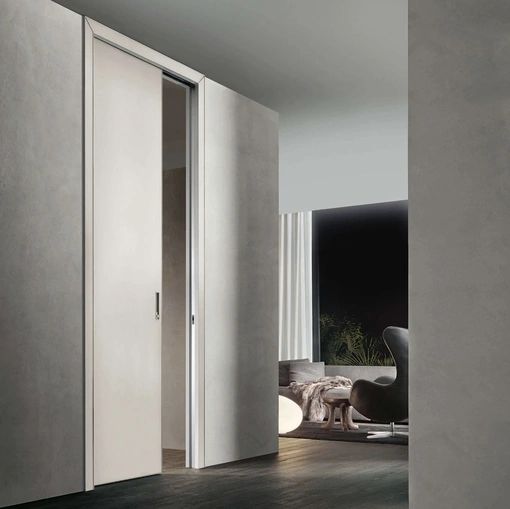 Porta per interni Luxor Scorrevole in laccato Lino opaco di Rimadesio
