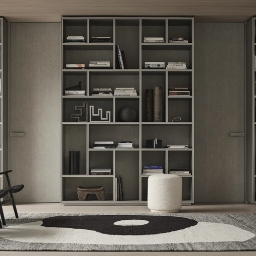 Porta per interni Moon in Litech Grigio Rigato di Rimadesio