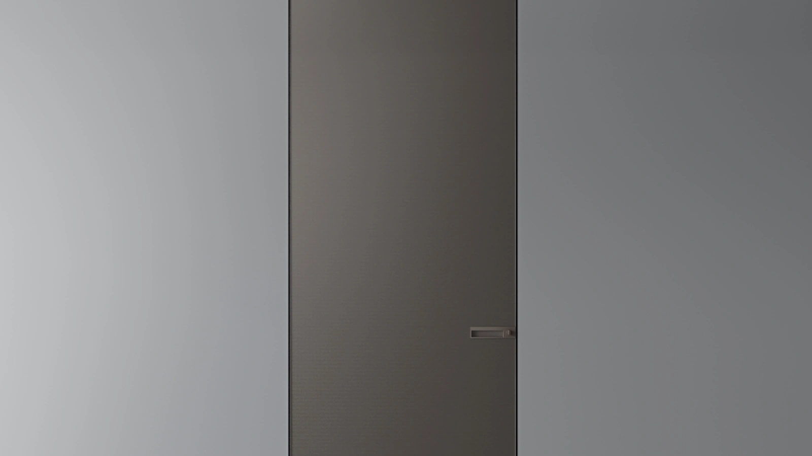 Porta a filo muro per interni Radius in vetro diamante di Rimadesio