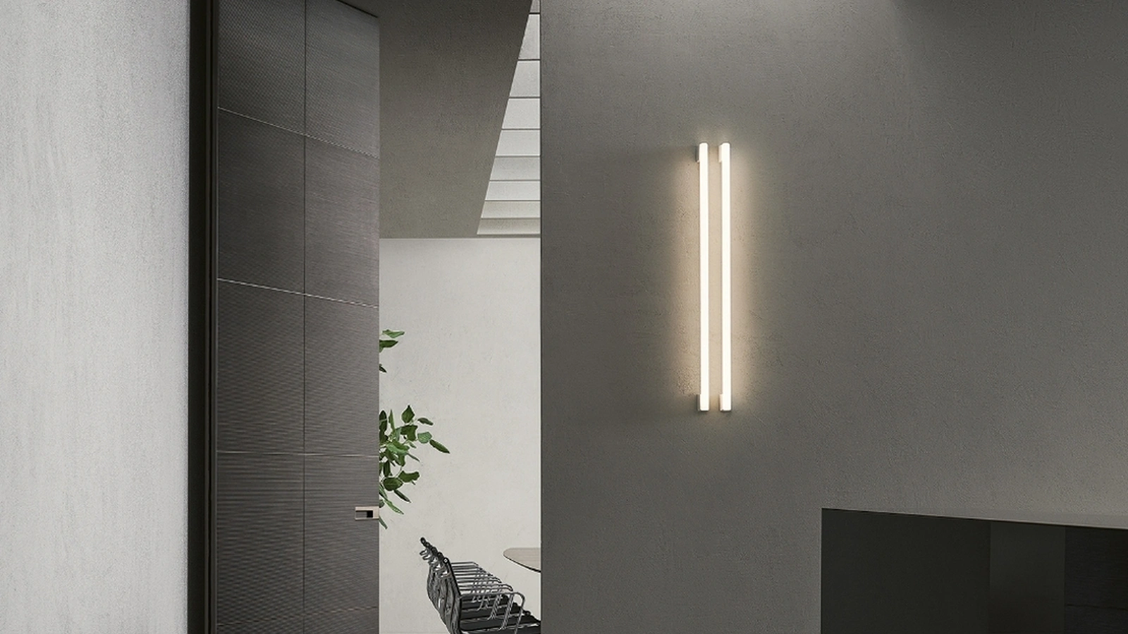 Porta per interni Radius in ebano di Rimadesio