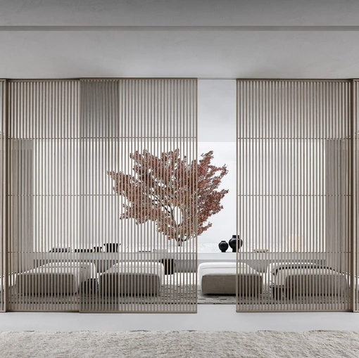 Porta per interni Sail Scorrevole con struttura rivestita in legno di Rimadesio